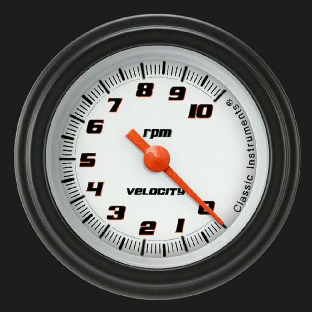 Velocity White 2 1_8_ Tachometer VS183WBLF